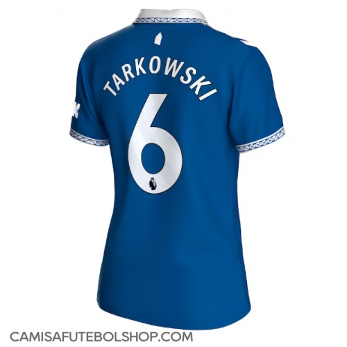 Camisa de time de futebol Everton James Tarkowski #6 Replicas 1º Equipamento Feminina 2023-24 Manga Curta